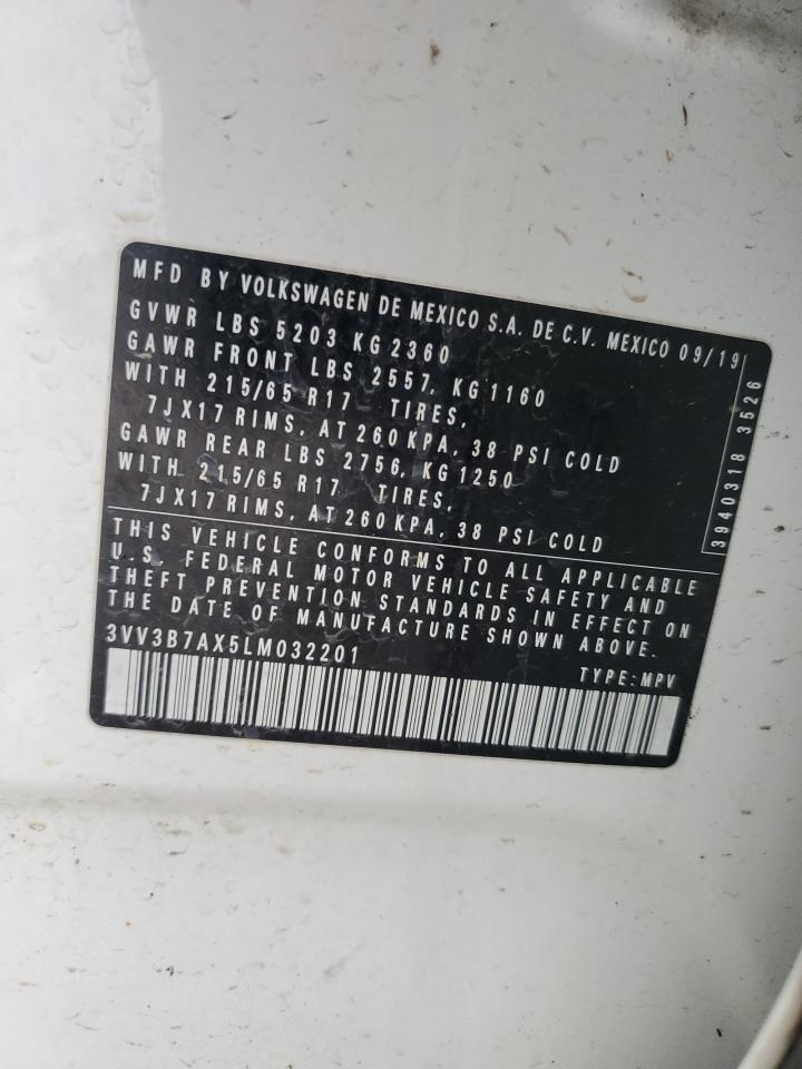 2020 Volkswagen Tiguan Se VIN: 3VV3B7AX5LM032201 Lot: 71679845