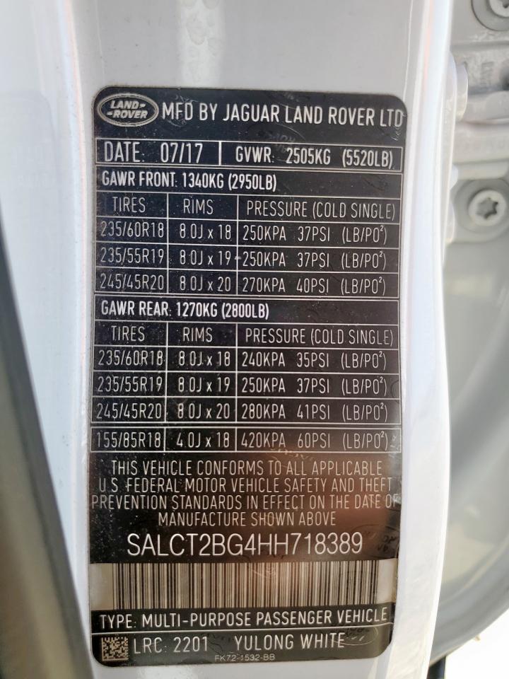 2017 Land Rover Discovery Sport Hse Luxury VIN: SALCT2BG4HH718389 Lot: 84030845