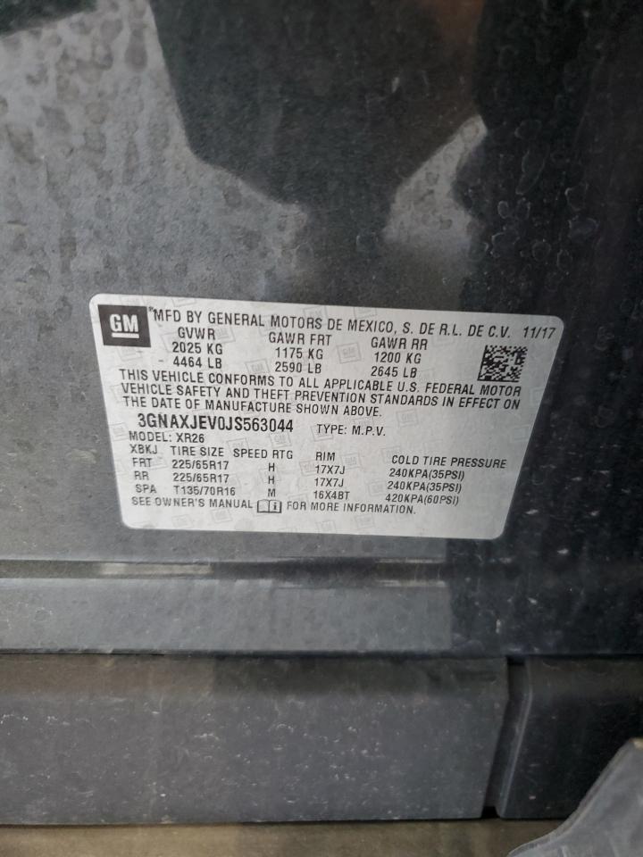 2018 Chevrolet Equinox Lt VIN: 3GNAXJEV0JS563044 Lot: 81437865