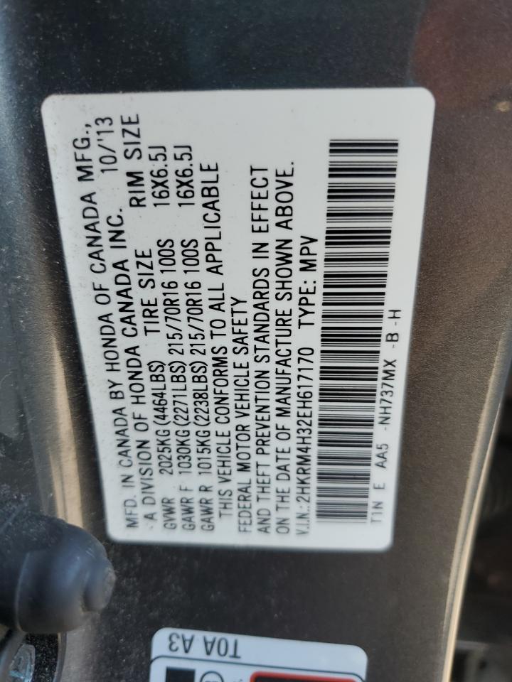 2014 Honda Cr-V Lx VIN: 2HKRM4H32EH617170 Lot: 81302795