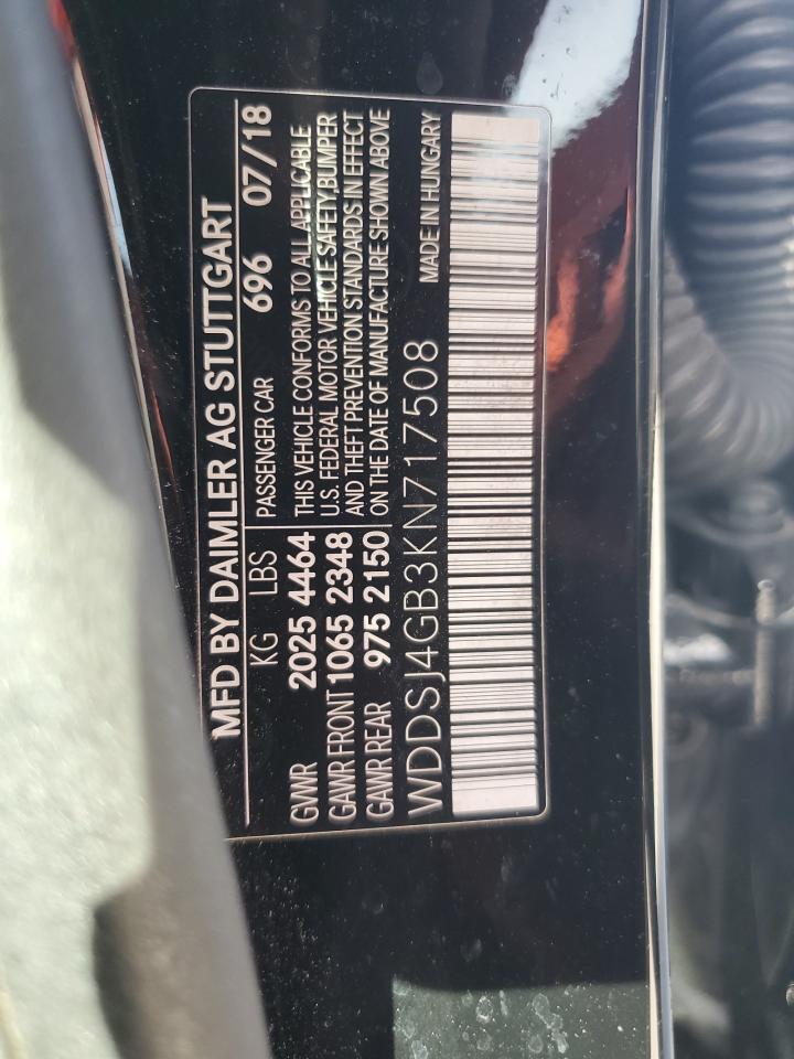 2019 Mercedes-Benz Cla 250 4Matic VIN: WDDSJ4GB3KN717508 Lot: 71849975