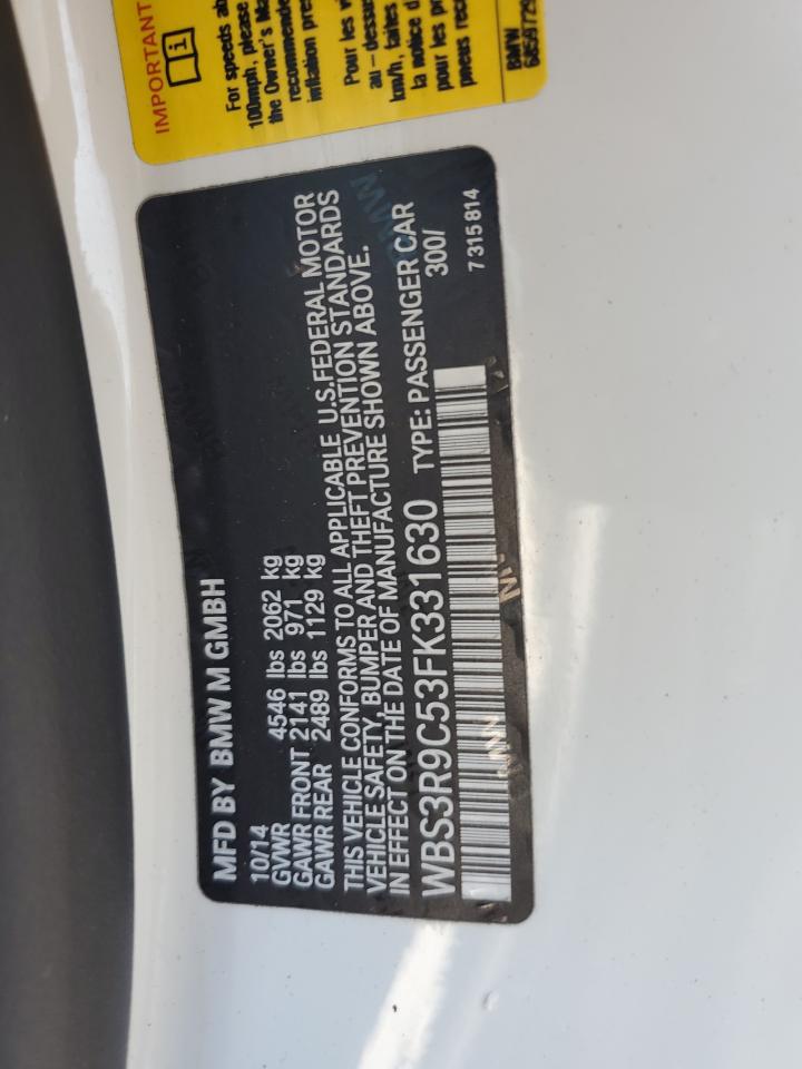 2015 BMW M4 VIN: WBS3R9C53FK331630 Lot: 80851475