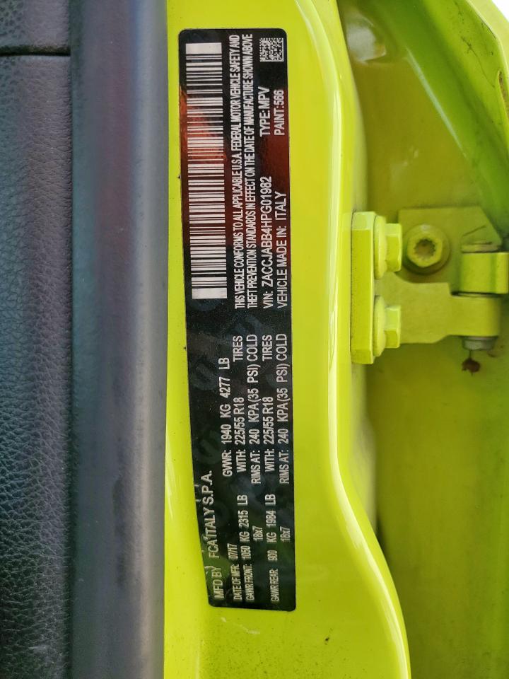 2017 Jeep Renegade Latitude VIN: ZACCJABB4HPG01982 Lot: 80167175