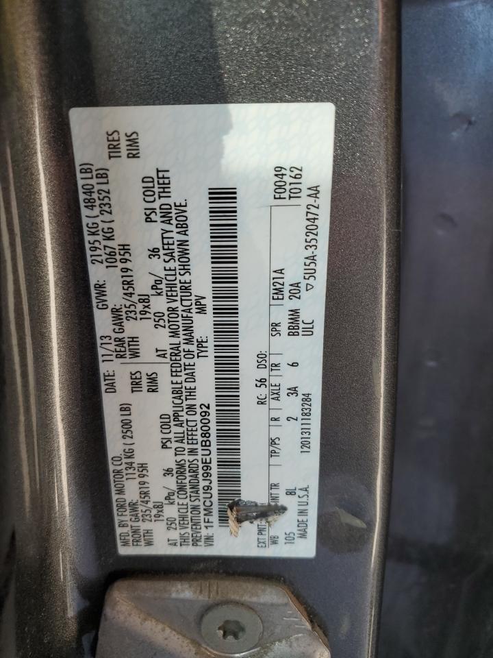 2014 Ford Escape Titanium VIN: 1FMCU9J99EUB80092 Lot: 81346145