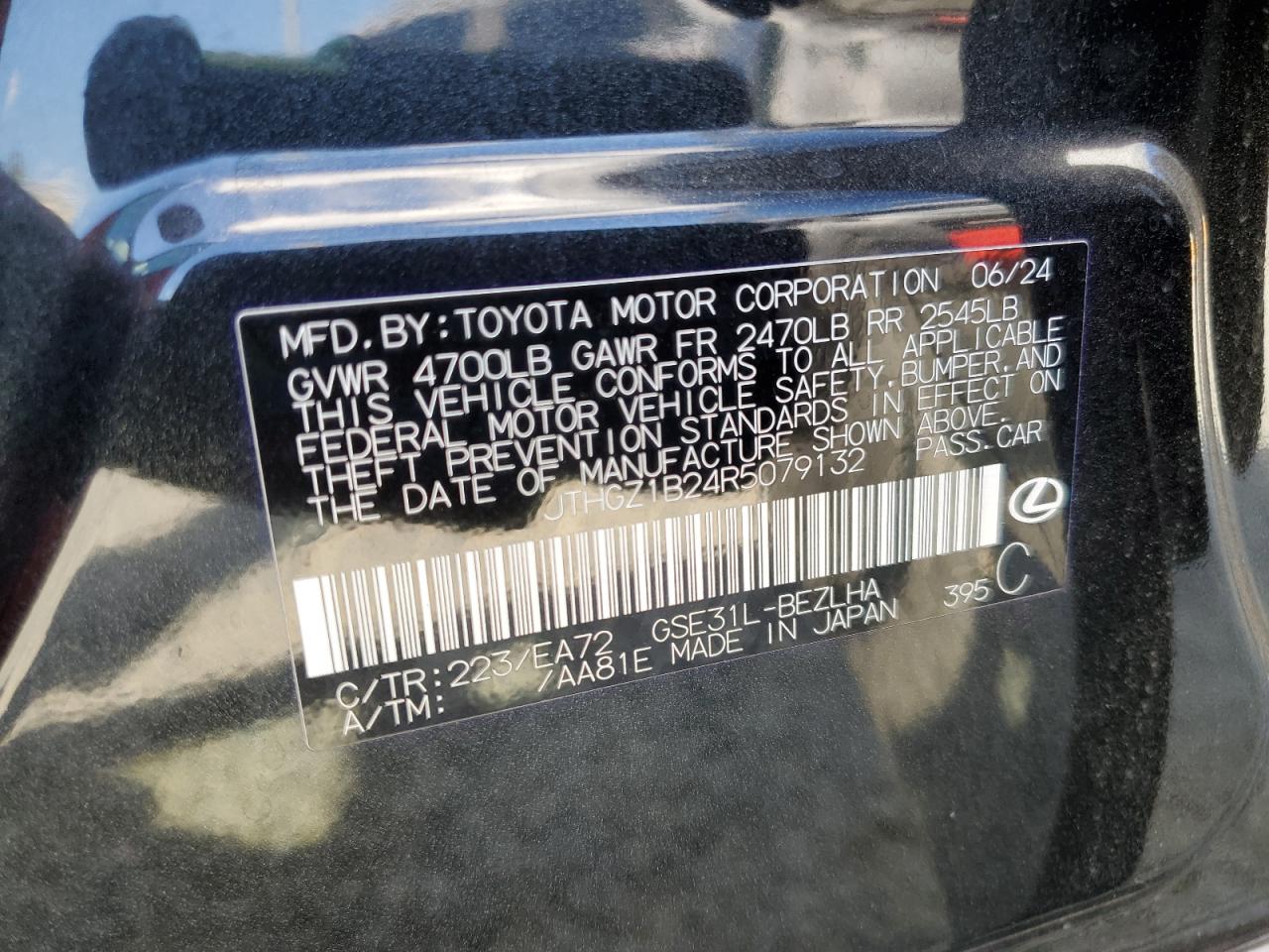 2024 Lexus Is 350 F Sport Design VIN: JTHGZ1B24R5079132 Lot: 71128755