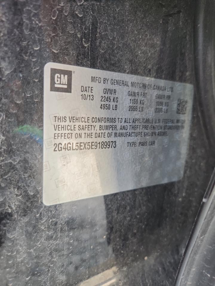 2014 Buick Regal VIN: 2G4GL5EX5E9189973 Lot: 72012525