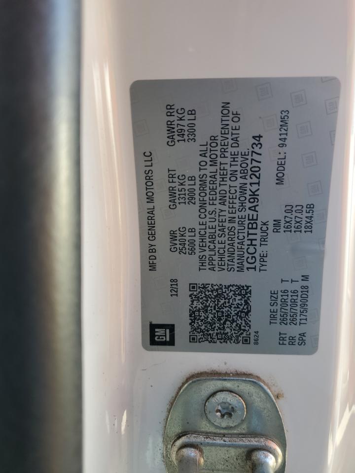 2019 Chevrolet Colorado VIN: 1GCHTBEA9K1207734 Lot: 81830955