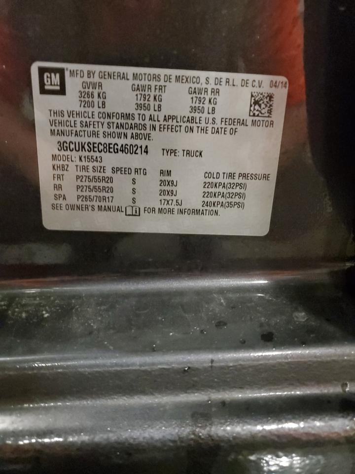 2014 Chevrolet Silverado K1500 Ltz VIN: 3GCUKSEC8EG460214 Lot: 81556595