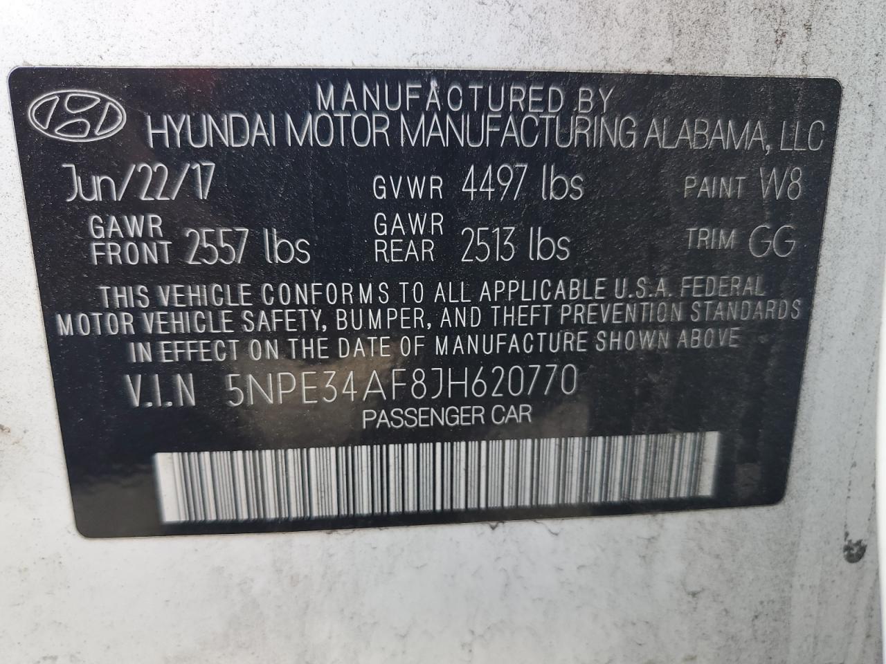 2018 Hyundai Sonata Sport VIN: 5NPE34AF8JH620770 Lot: 71687325