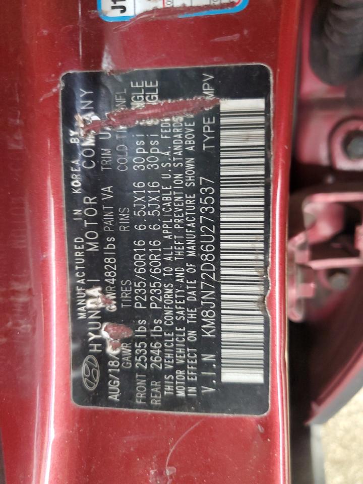 2006 Hyundai Tucson Gls VIN: KM8JN72D86U273537 Lot: 84704525