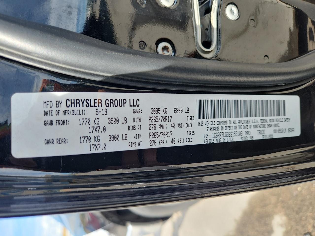 2014 Ram 1500 Slt VIN: 1C6RR7LG3ES153103 Lot: 72023515