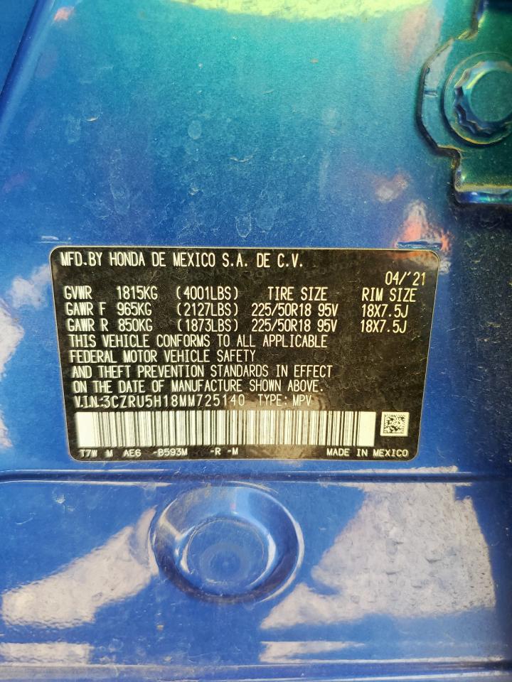 2021 Honda Hr-V Sport VIN: 3CZRU5H18MM725140 Lot: 71551975