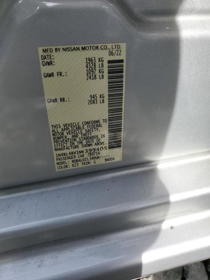 2022 Nissan Altima S VIN: 1N4BL4BV1NN399405 Lot: 80179865