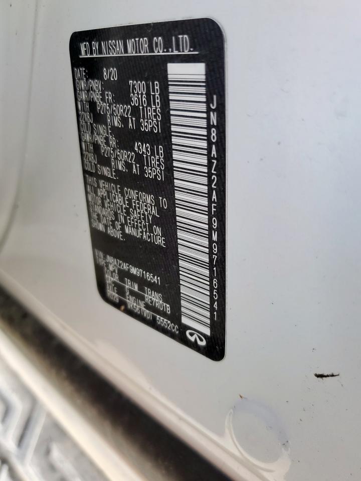 2021 Infiniti Qx80 Luxe VIN: JN8AZ2AF8M9719639 Lot: 68958755