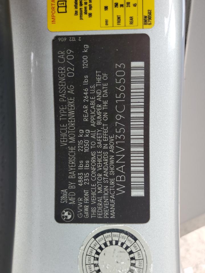 2009 BMW 528 Xi VIN: WBANV13579C156503 Lot: 81792585