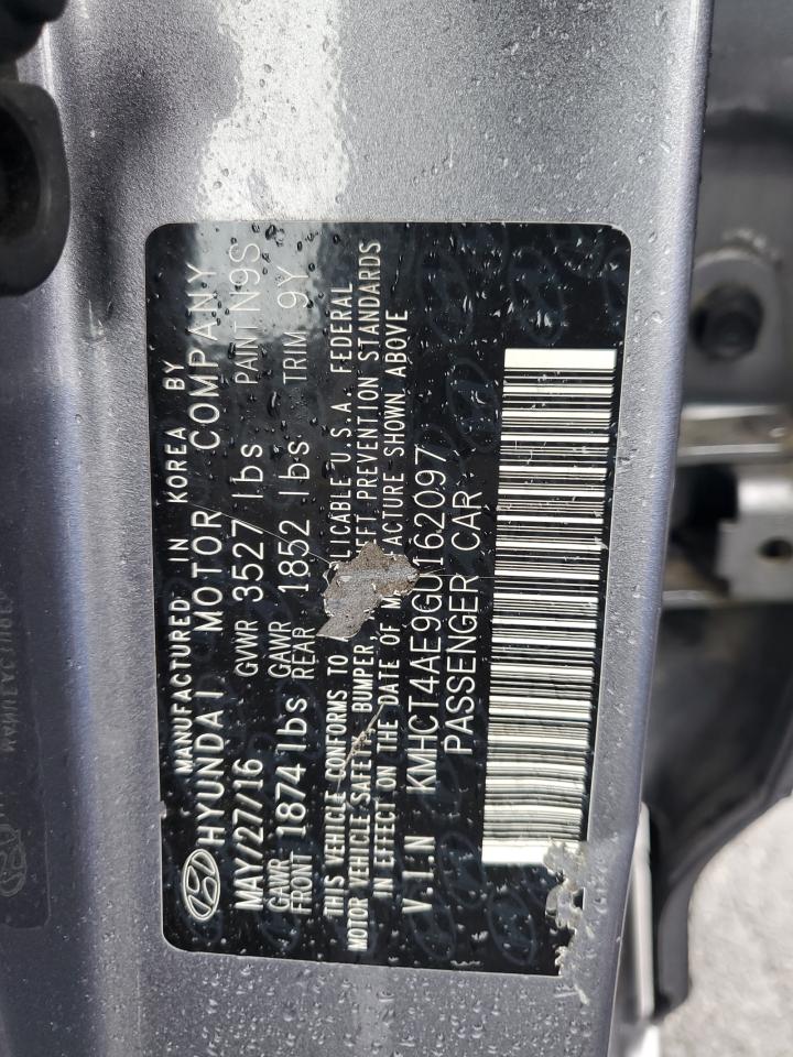 2016 Hyundai Accent Se VIN: KMHCT4AE9GU162097 Lot: 81321615