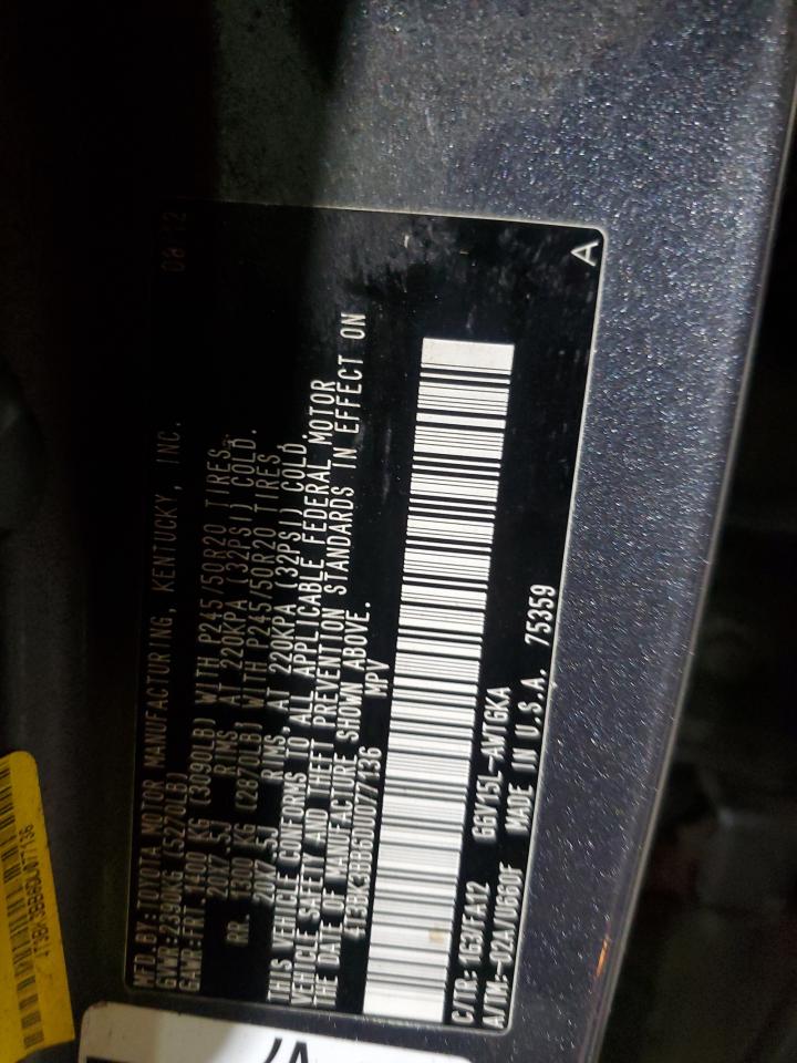 2013 Toyota Venza Le VIN: 4T3BK3BB6DU077136 Lot: 71424845