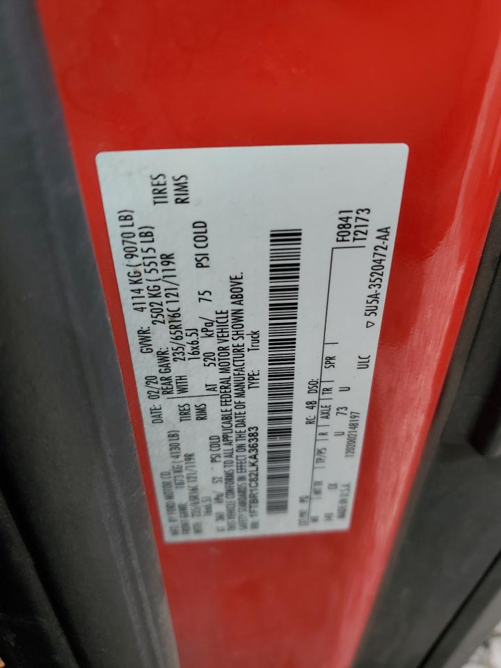 2020 Ford Transit T-250 VIN: 1FTBR1C82LKA36383 Lot: 69259945