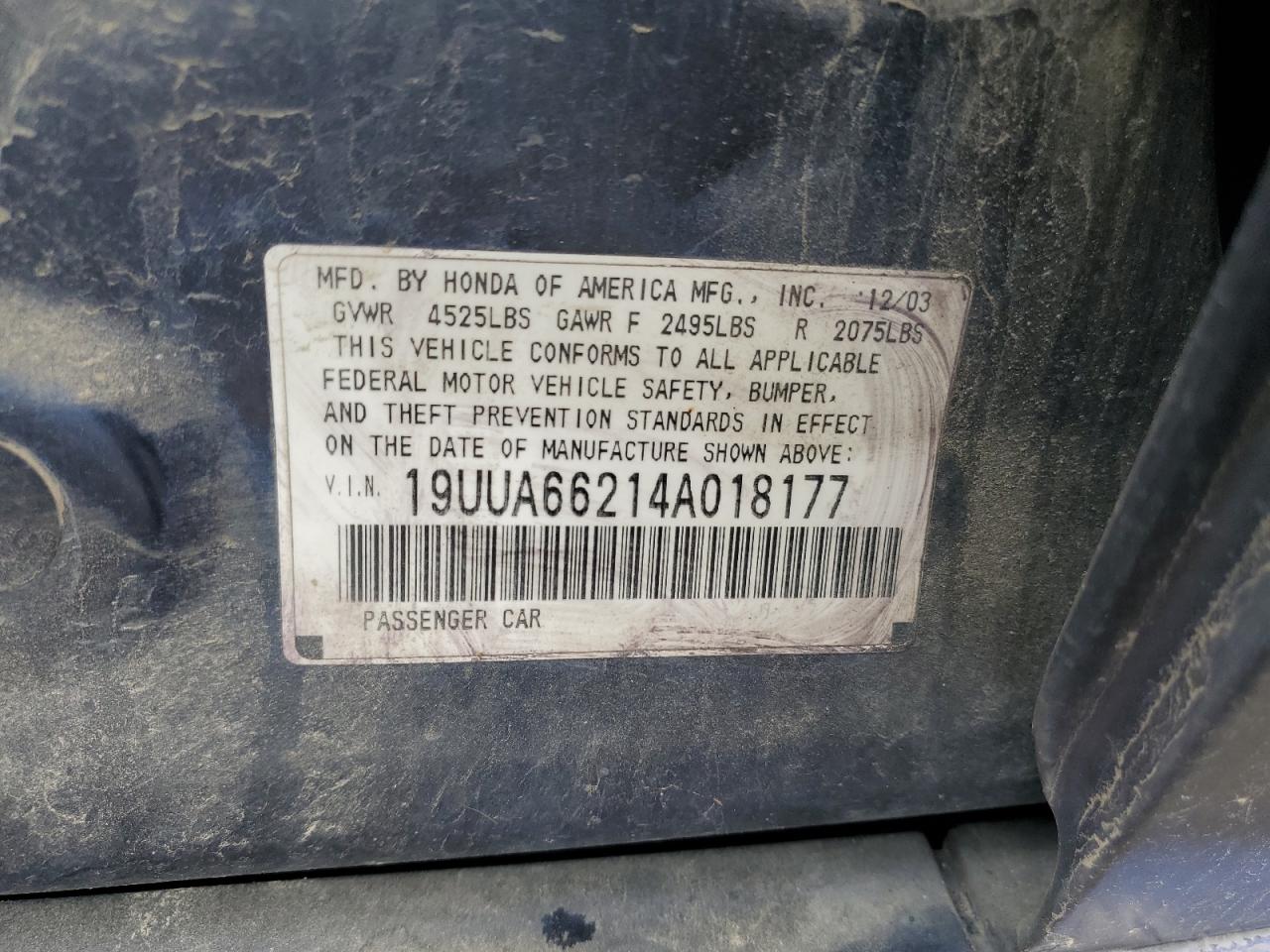 2006 Acura Tl VIN: 19UUA66214A018177 Lot: 80579915