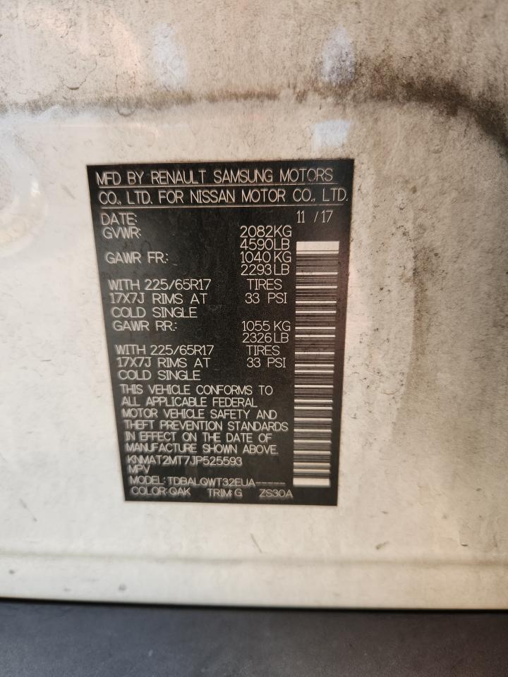 2018 Nissan Rogue S VIN: KNMAT2MT7JP525593 Lot: 80401895