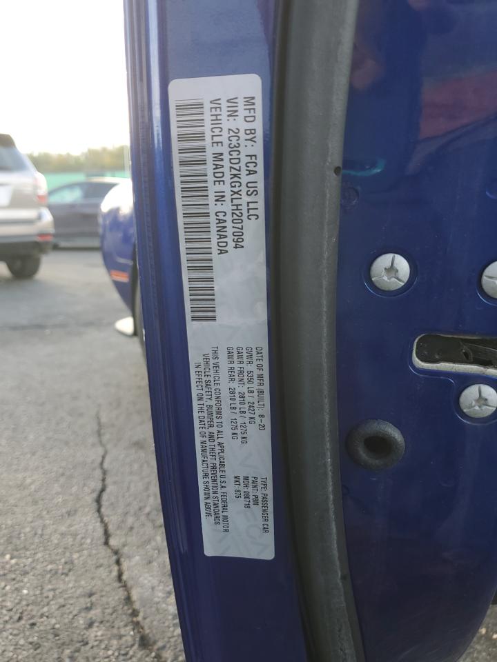 2020 Dodge Challenger Gt VIN: 2C3CDZKGXLH207094 Lot: 66411045