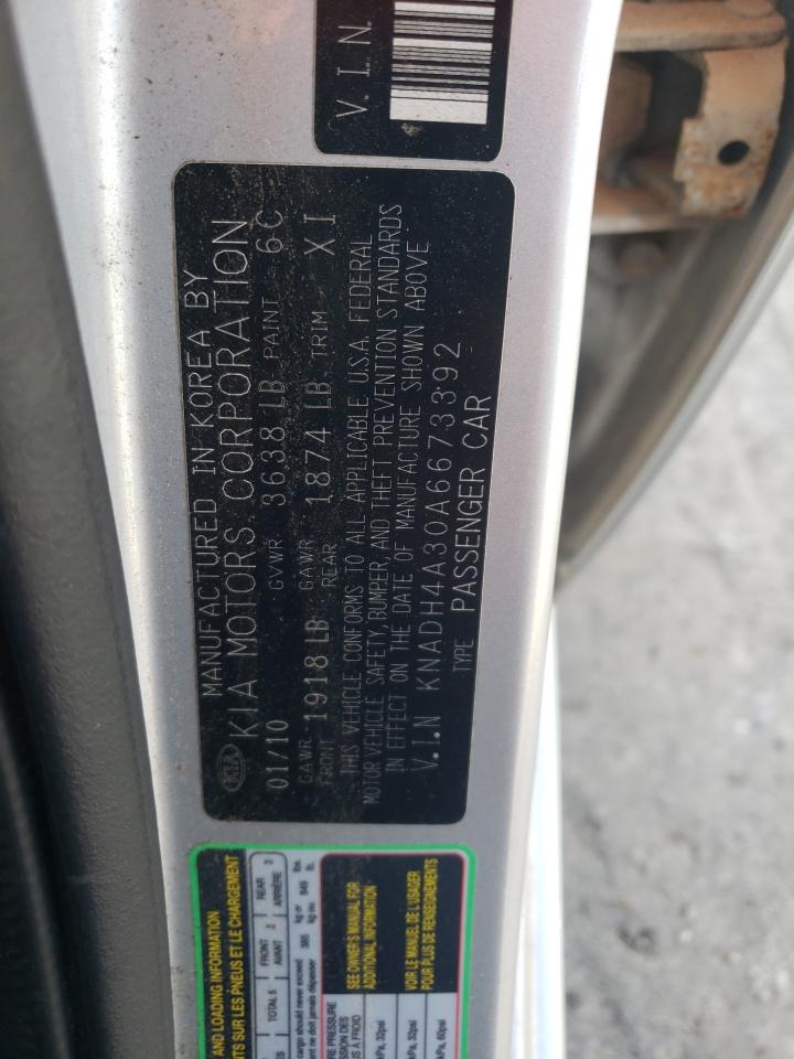 2010 Kia Rio Lx VIN: KNADH4A30A6673392 Lot: 83952135