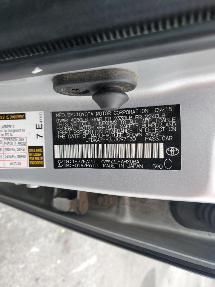 2018 Toyota Prius Prime VIN: JTDKARFP3J3097130 Lot: 84395815