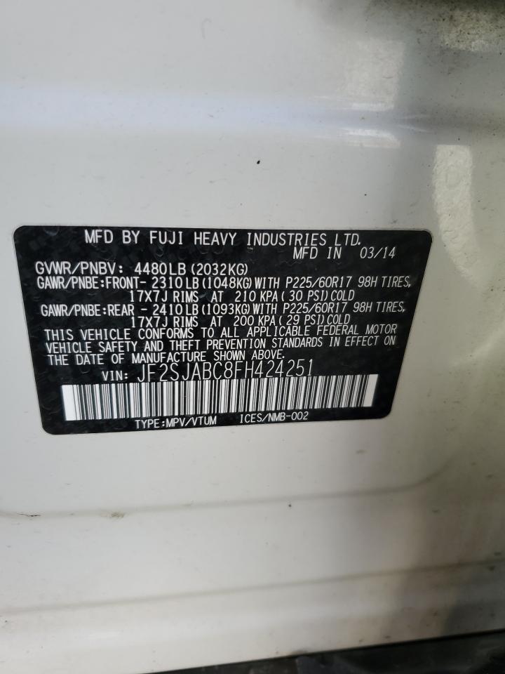 2015 Subaru Forester 2.5I VIN: JF2SJABC8FH424251 Lot: 80416875