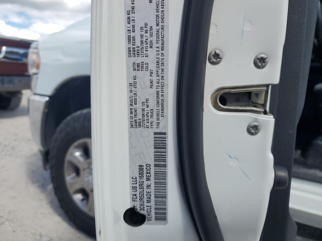 2024 Ram 2500 Big Horn VIN: 3C6UR5DL6RG168069 Lot: 84721665