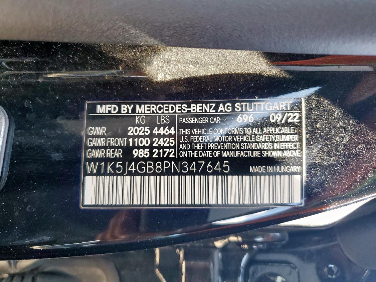 2023 Mercedes-Benz Cla 250 VIN: W1K5J4GB8PN347645 Lot: 83950745
