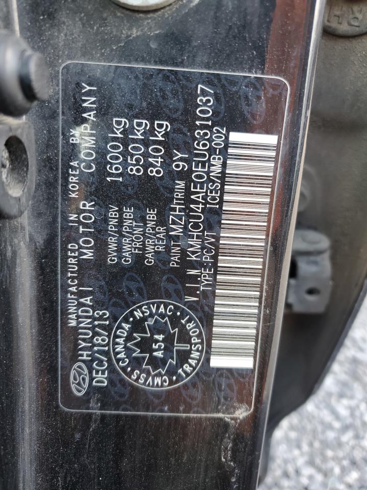 2014 Hyundai Accent Gls VIN: KMHCU4AE0EU631037 Lot: 71588985