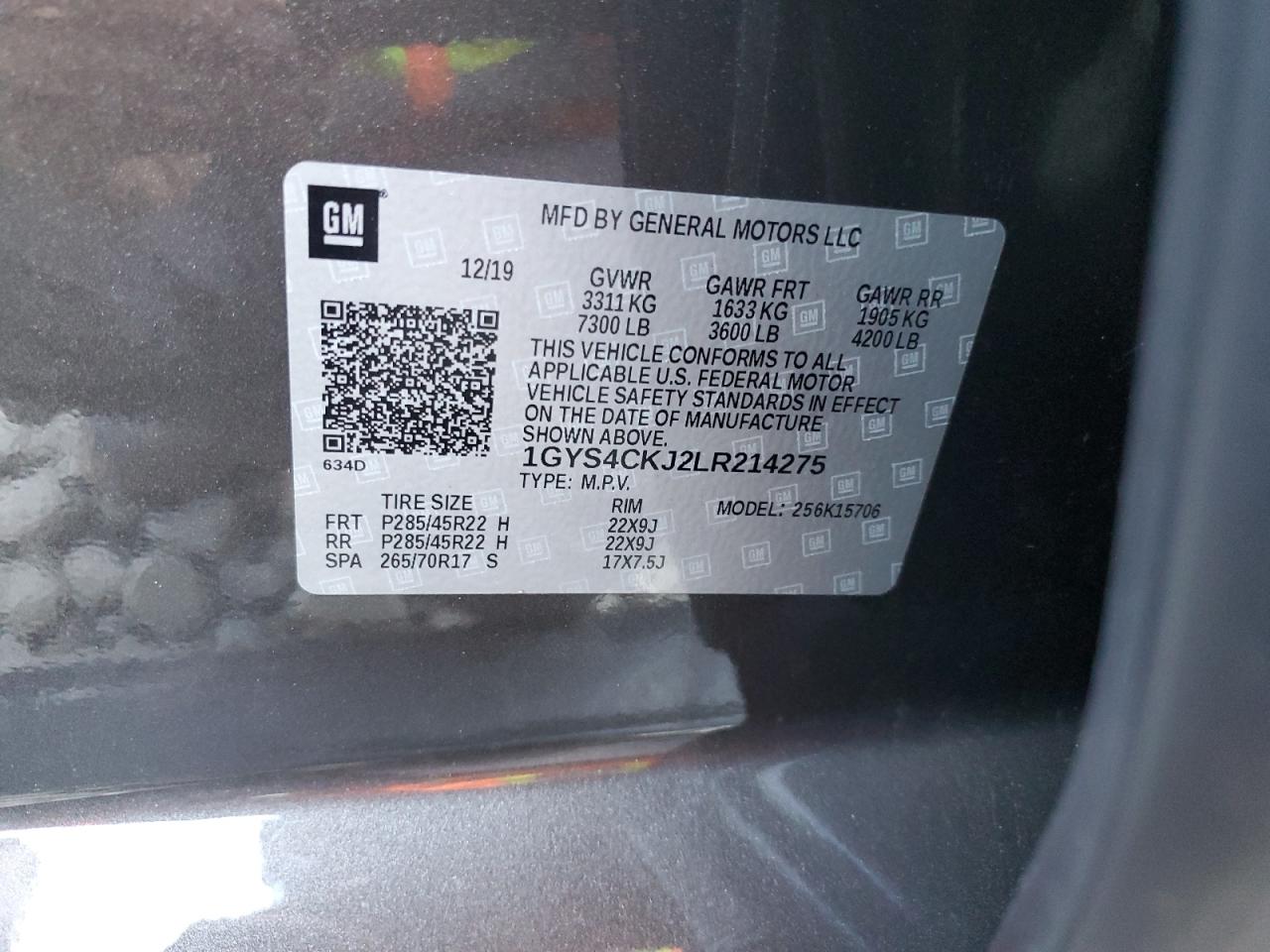 2020 Cadillac Escalade Premium Luxury VIN: 1GYS4CKJ2LR214275 Lot: 70819775