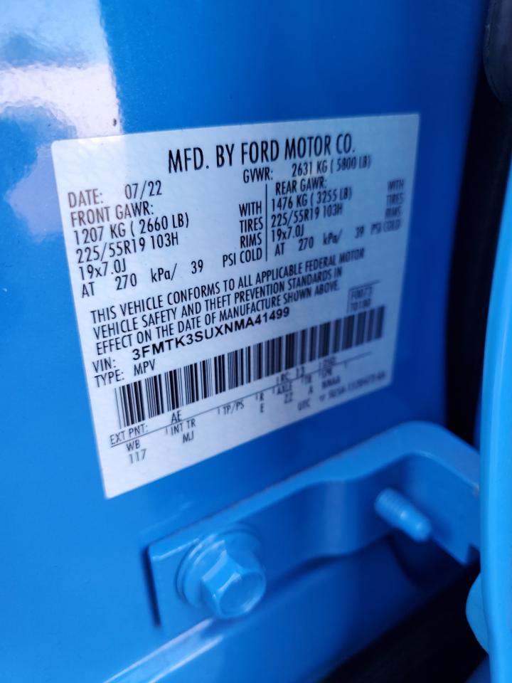 2022 Ford Mustang Mach-E Premium VIN: 3FMTK3SUXNMA41499 Lot: 84257895