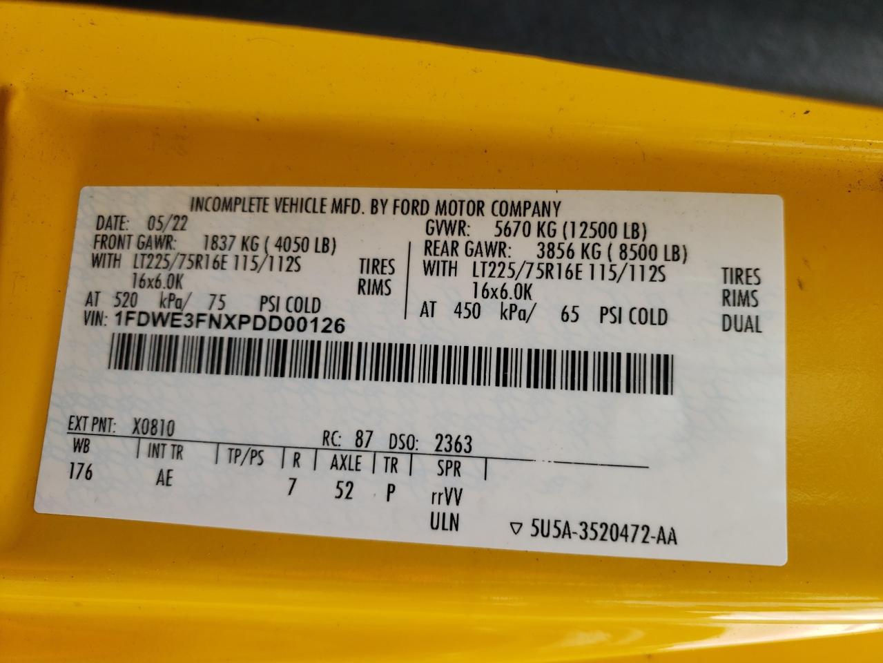 2023 Ford Econoline - Box Truck VIN: 1FDWE3FNXPDD00126 Lot: 86586885