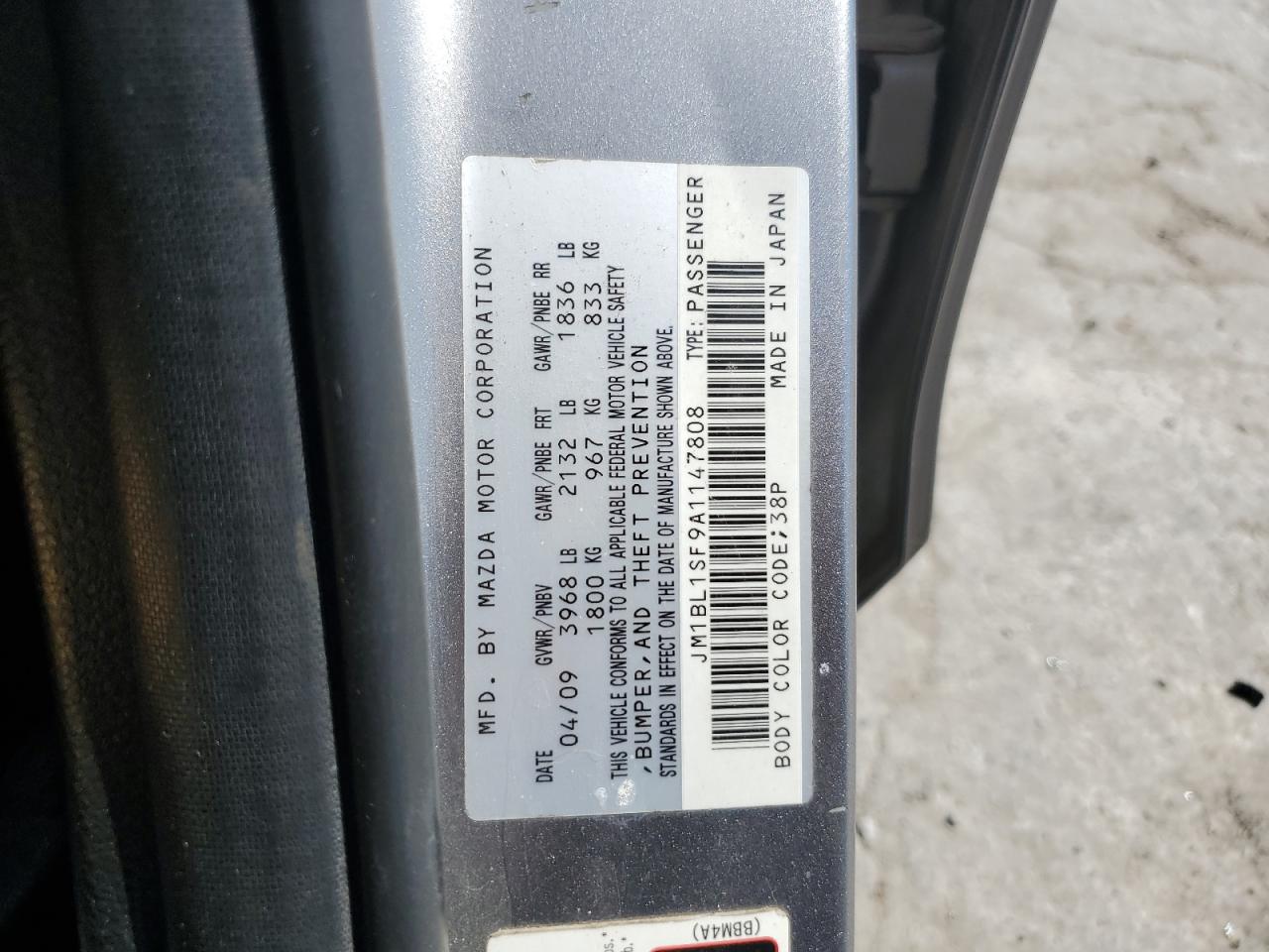 2010 Mazda 3 I VIN: JM1BL1SF9A1147808 Lot: 81933525