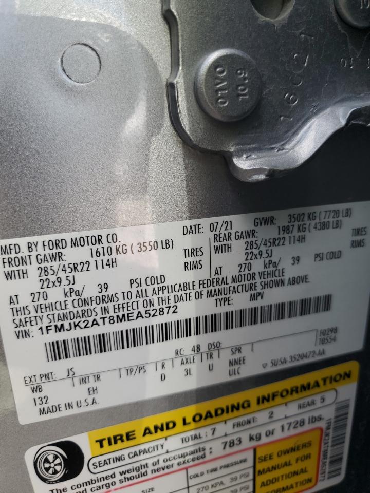 2021 Ford Expedition Max Limited VIN: 1FMJK2AT8MEA52872 Lot: 84028605