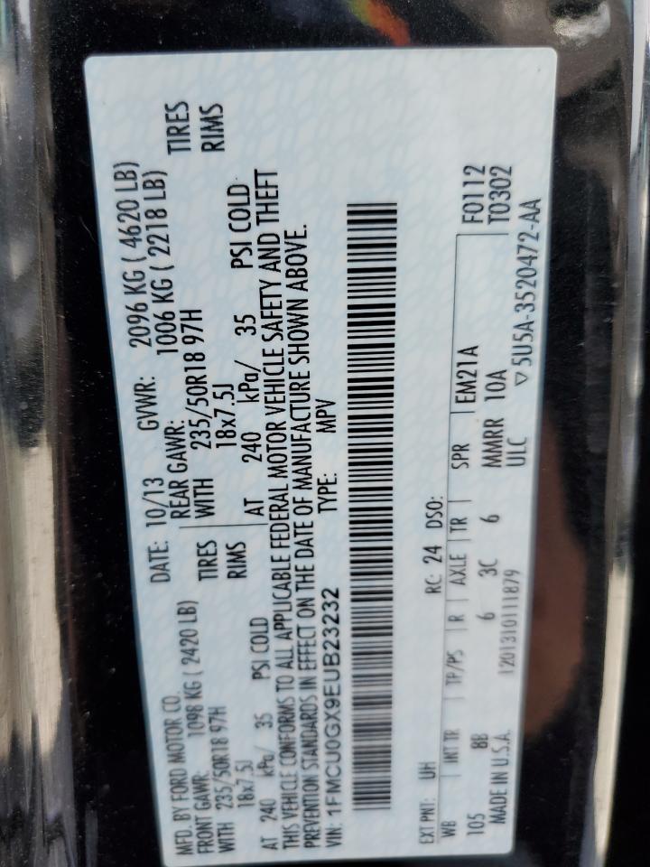 2014 Ford Escape Se VIN: 1FMCU0GX9EUB23232 Lot: 81636075