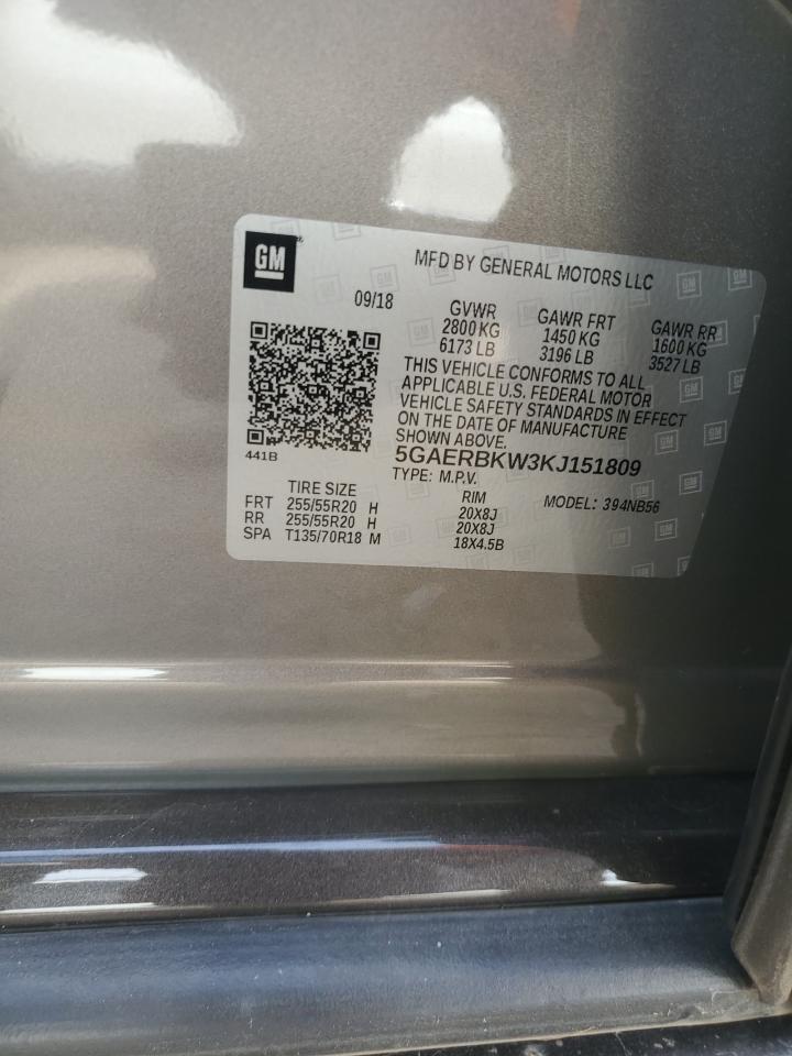 2019 Buick Enclave Essence VIN: 5GAERBKW3KJ151809 Lot: 83980615