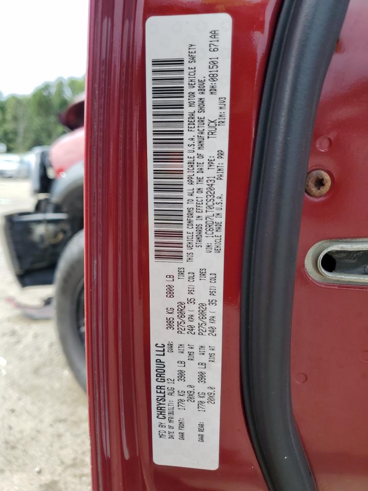 2012 Dodge Ram 1500 Slt VIN: 1C6RD7LT0CS320431 Lot: 80011585