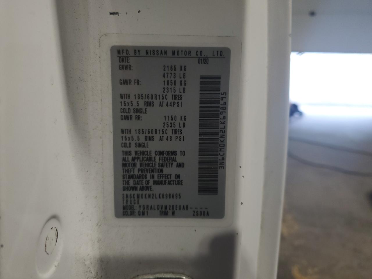 2020 Nissan Nv200 2.5S VIN: 3N6CM0KN2LK698695 Lot: 81321425