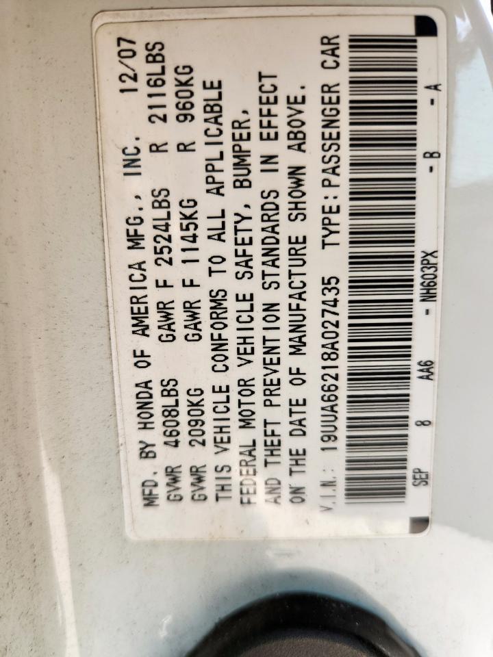 2008 Acura Tl VIN: 19UUA66218A027435 Lot: 71456895