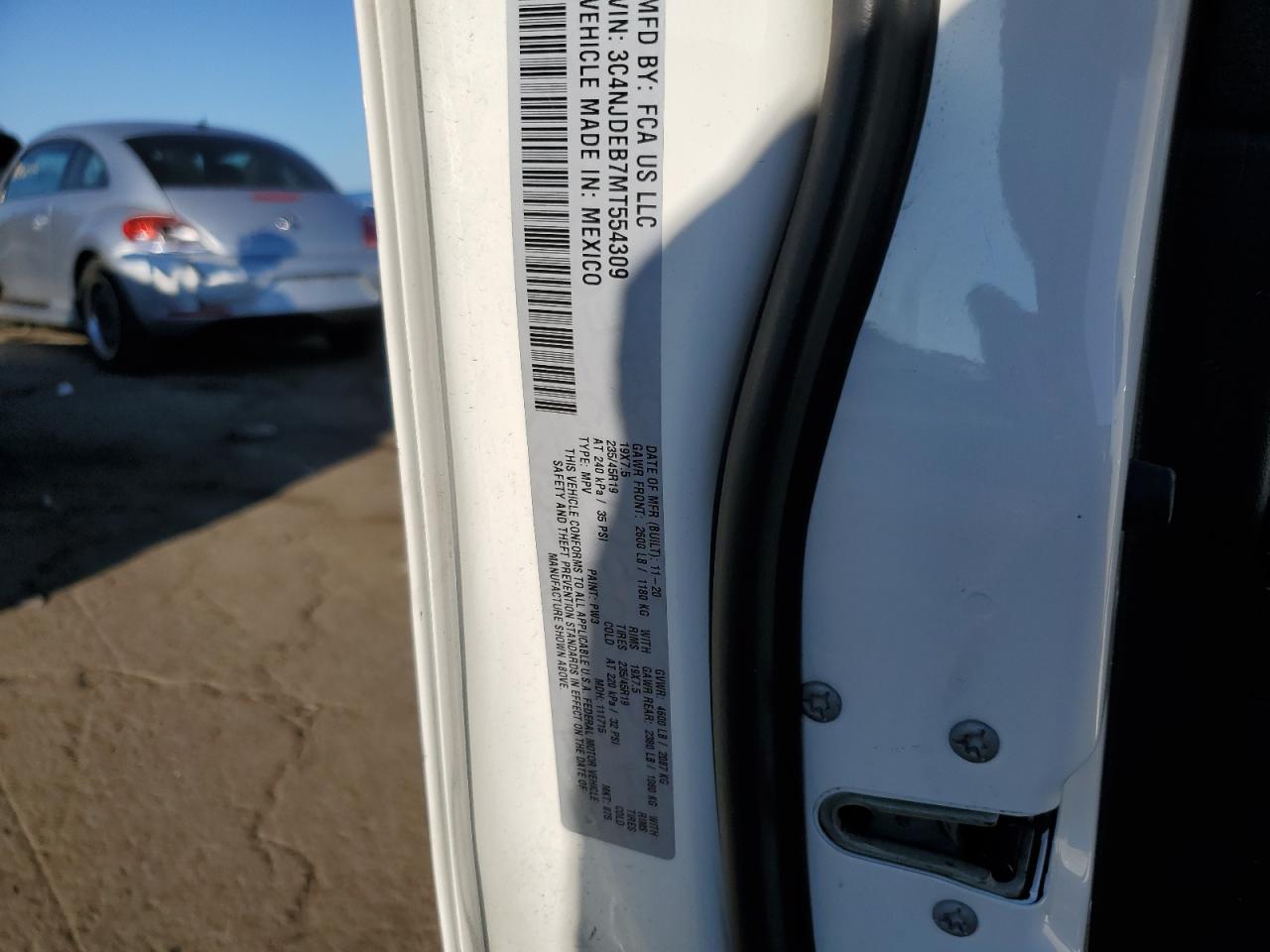 2021 Jeep Compass 80Th Edition VIN: 3C4NJDEB7MT554309 Lot: 81838105