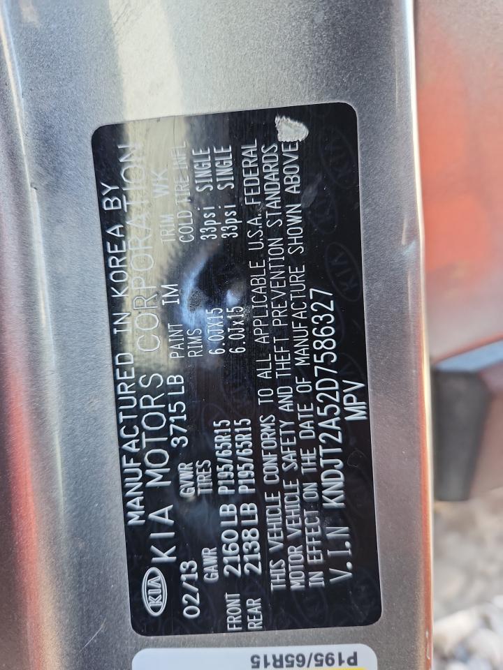 2013 Kia Soul VIN: KNDJT2A52D7586327 Lot: 84043715