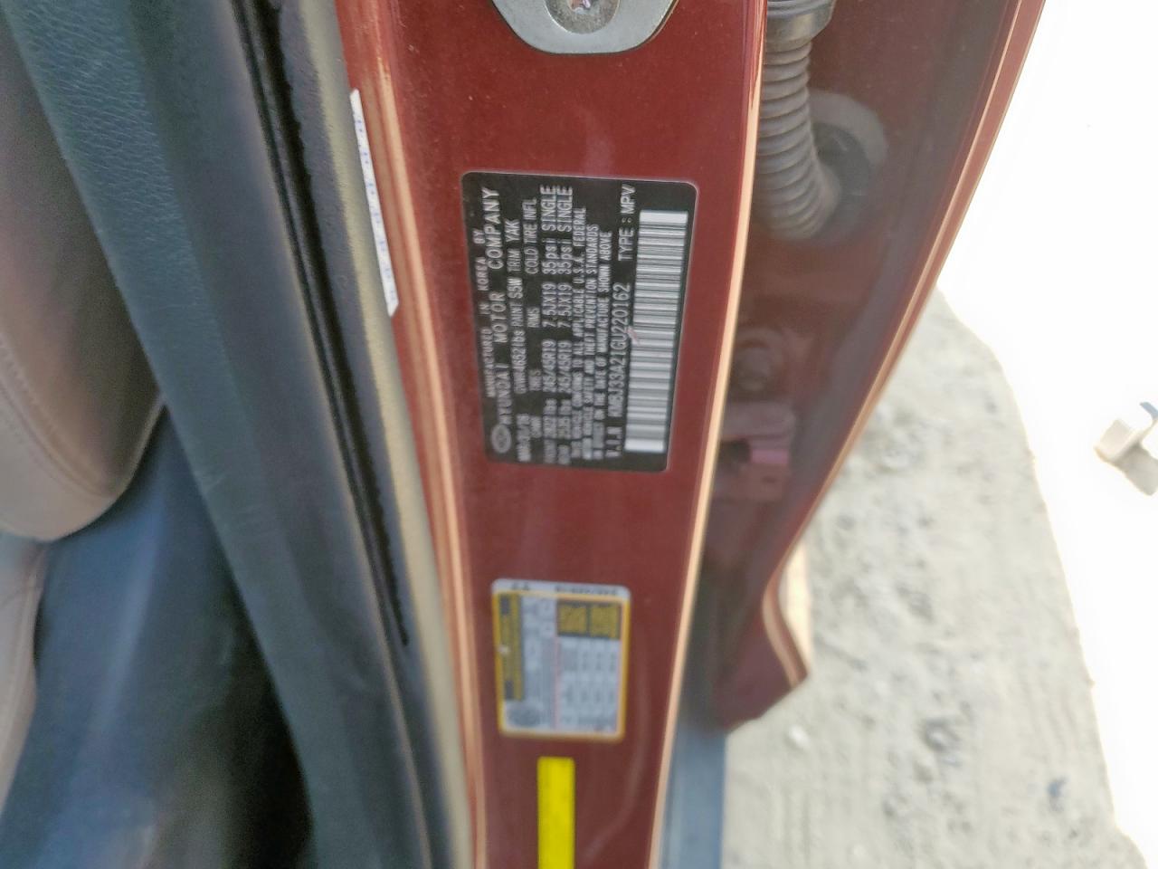 2016 Hyundai Tucson Limited VIN: KM8J33A21GU220162 Lot: 81035815