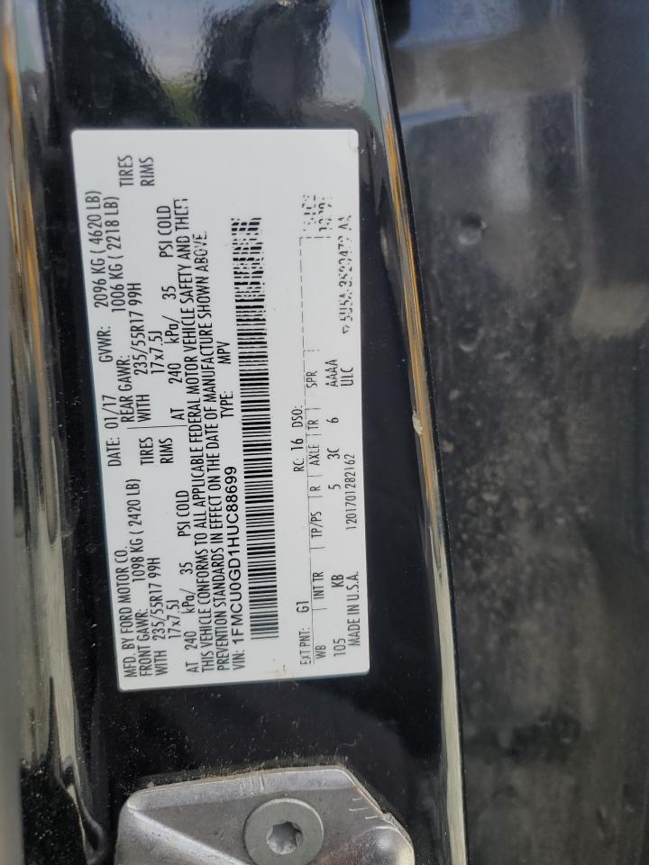 2017 Ford Escape Se VIN: 1FMCU0GD1HUC88699 Lot: 80704425