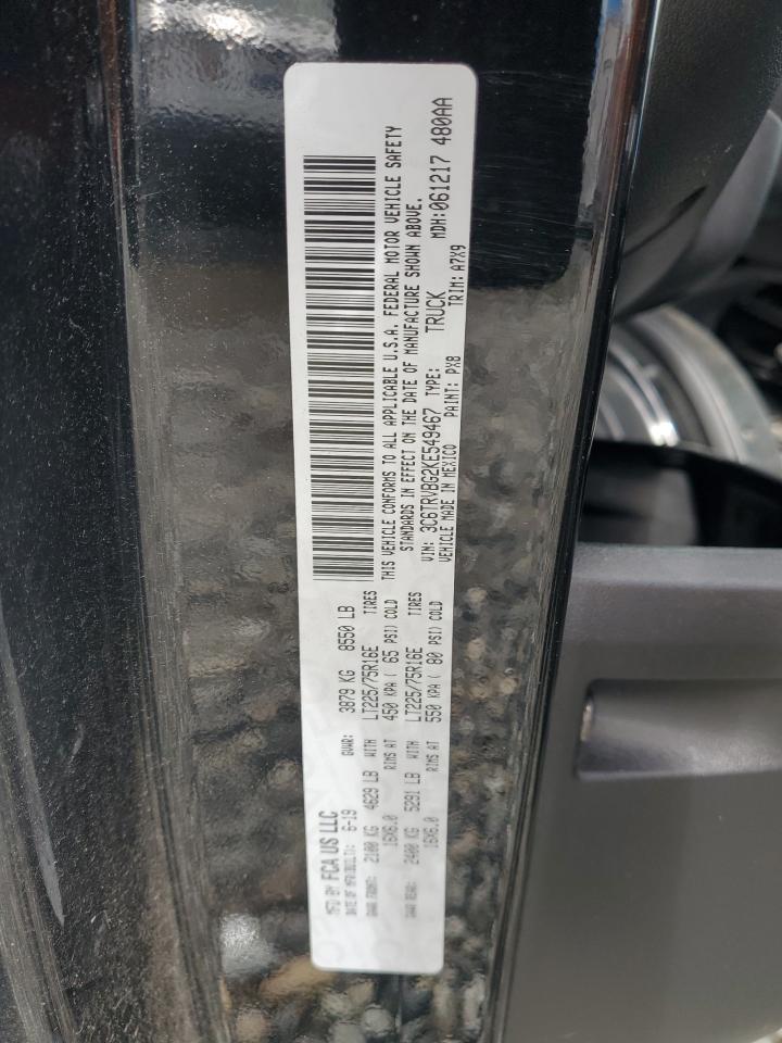 2019 Ram Promaster 1500 1500 High VIN: 3C6TRVBG2KE549467 Lot: 83936335