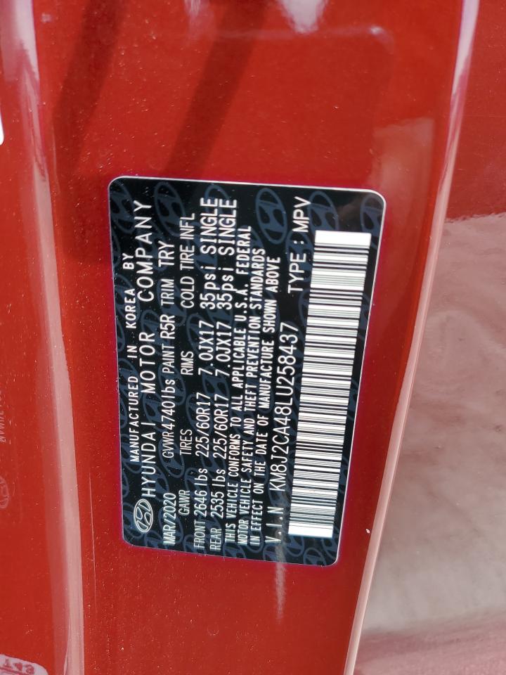 2020 Hyundai Tucson Se VIN: KM8J2CA48LU258437 Lot: 80646475