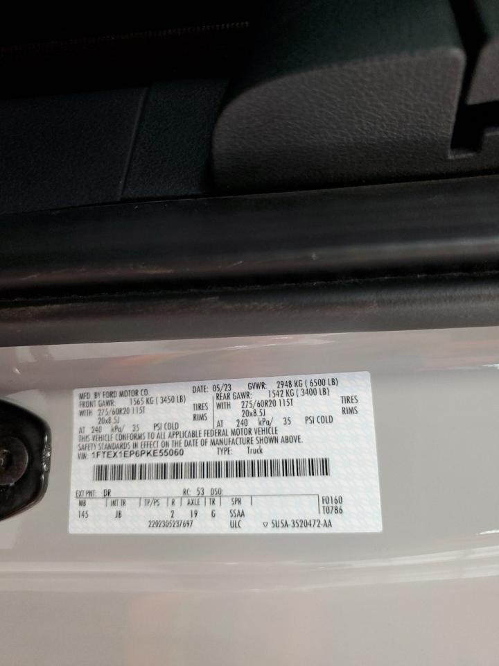 2023 Ford F150 Super Cab VIN: 1FTEX1EP6PKE55060 Lot: 71584135
