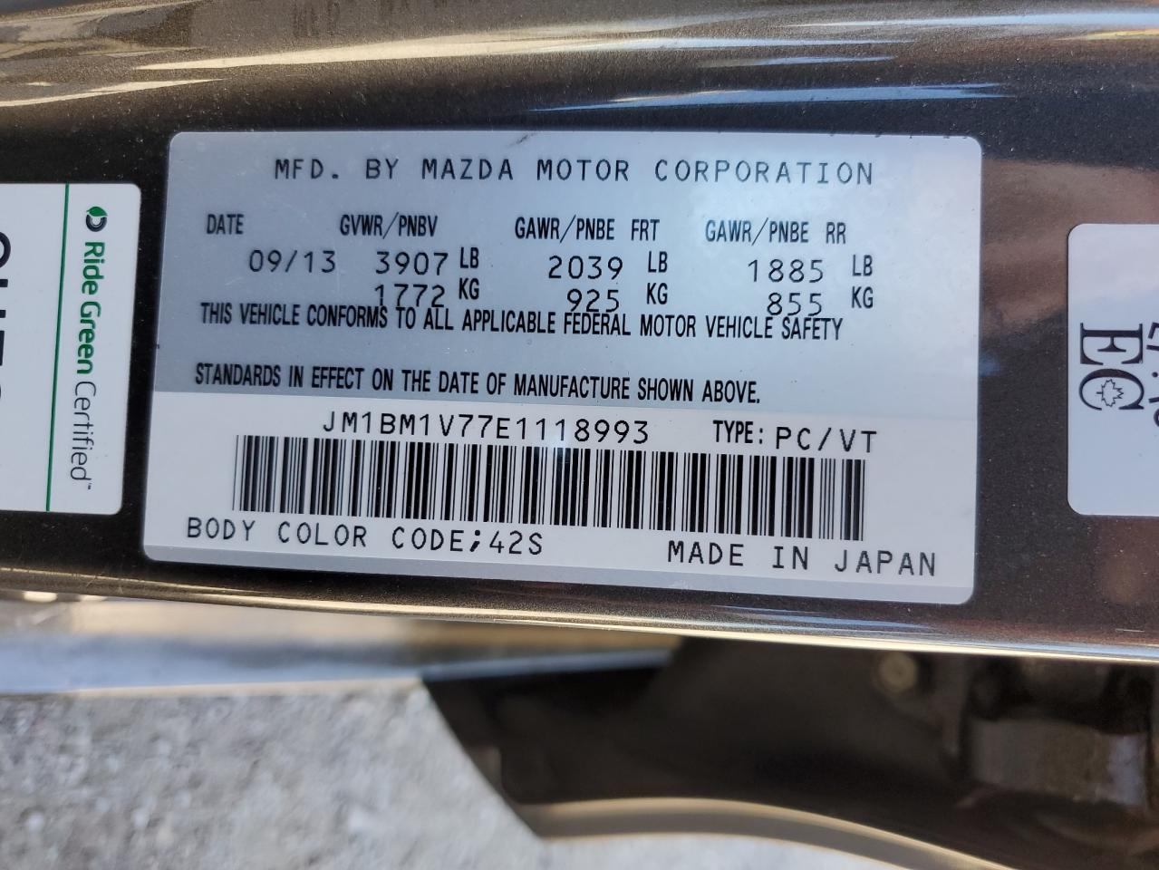 2014 Mazda 3 Touring VIN: JM1BM1V77E1118993 Lot: 82140675