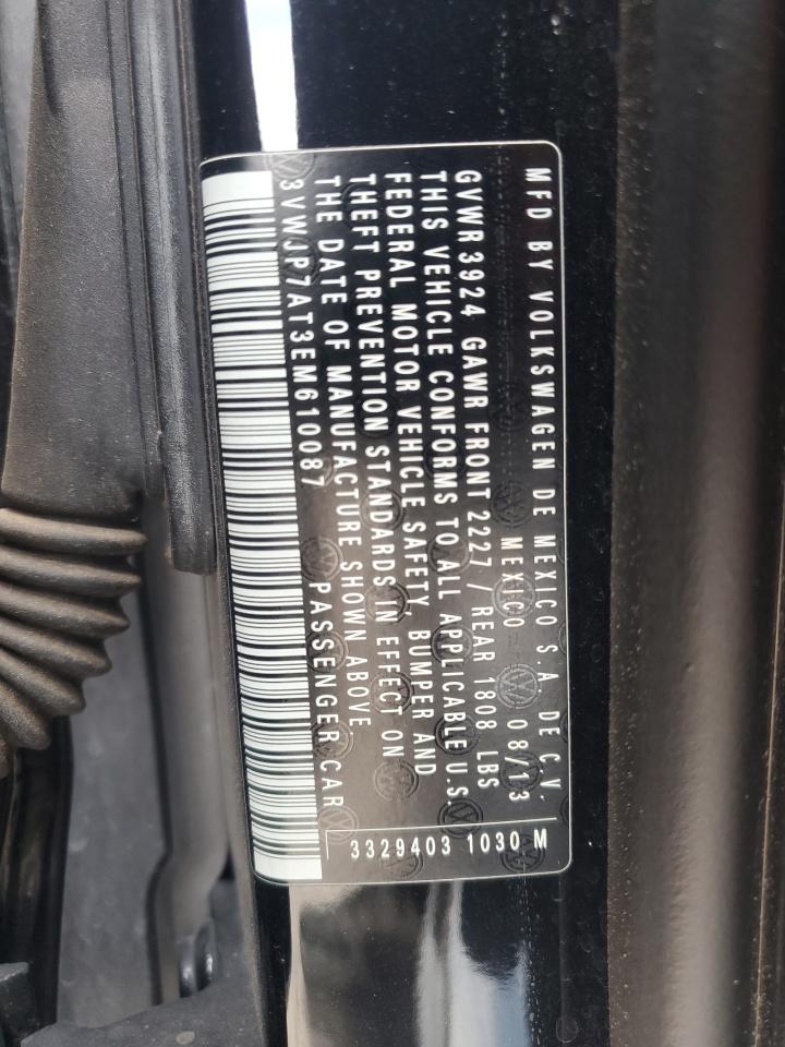 2014 Volkswagen Beetle VIN: 3VWJP7AT3EM610087 Lot: 80900755